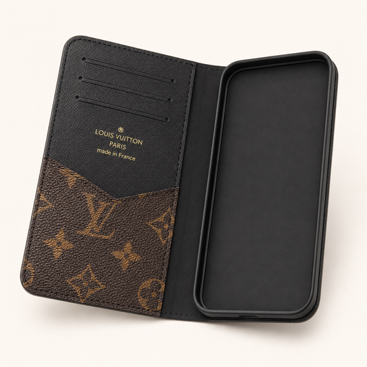 Vintage Monogram Folio Wallet iPhone Case