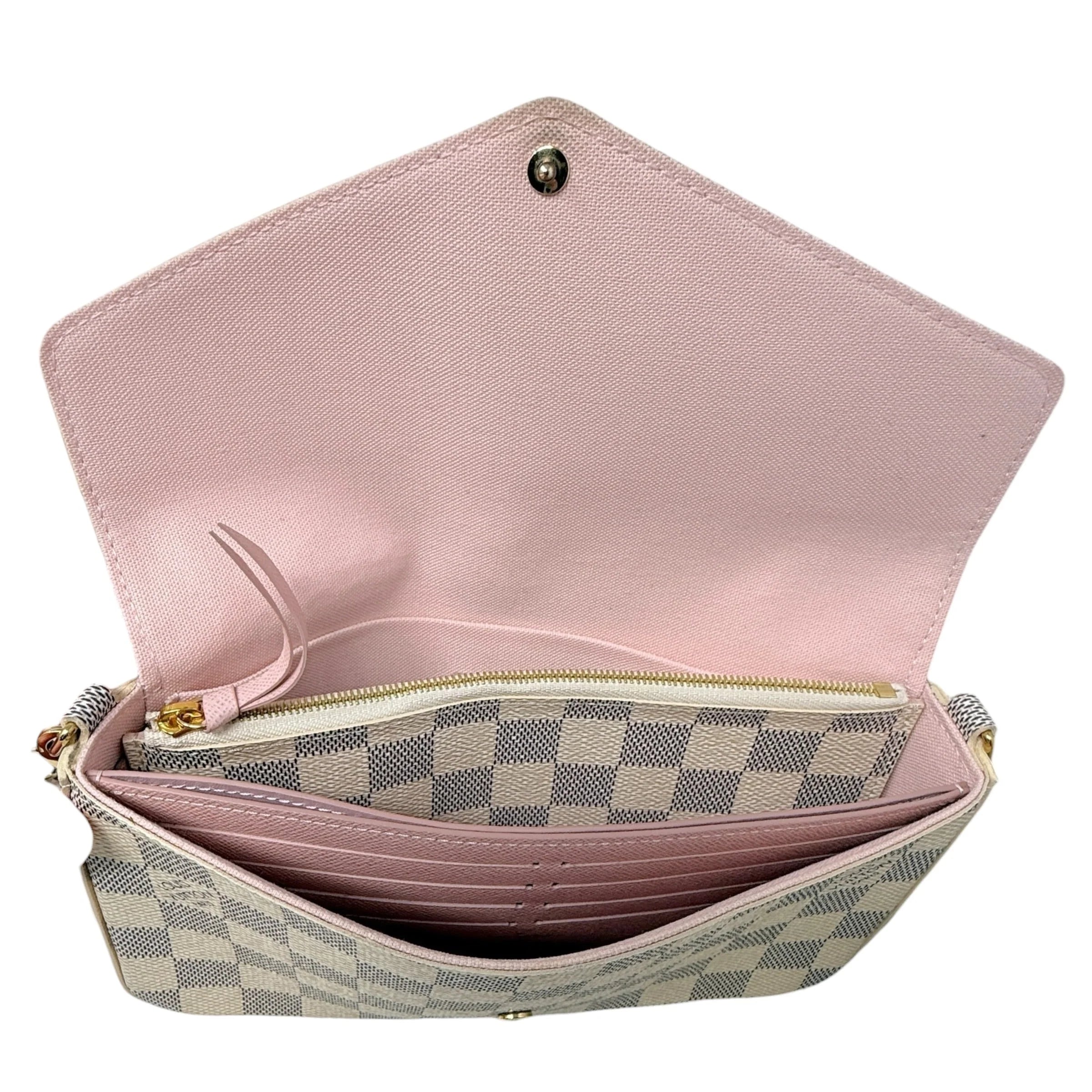Pochette Félicie In Damier Azur Canvas Luxury Designer By Louis Vuitton, Size: Small