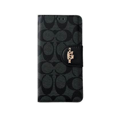 Classic iPhone Case Leather Flip Case with Card Holder Black