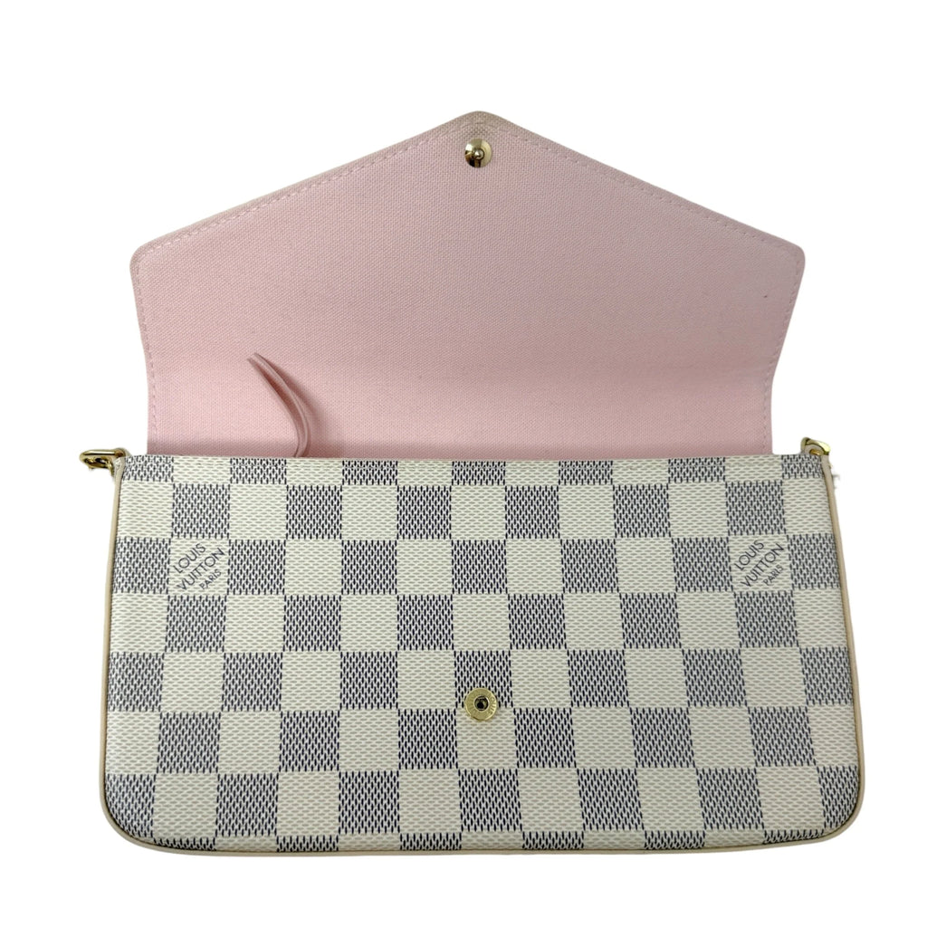 Pochette Félicie In Damier Azur Canvas Luxury Designer By Louis Vuitton, Size: Small