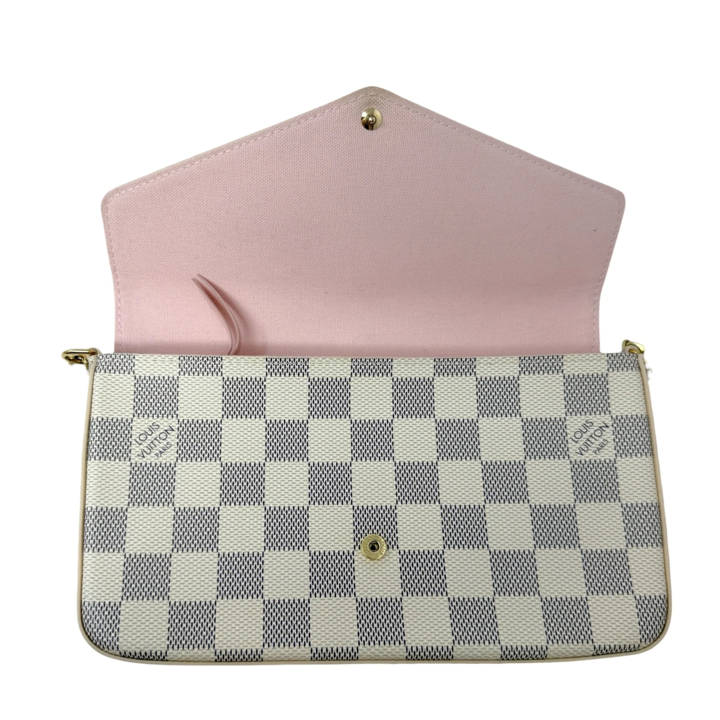 Pochette Félicie In Damier Azur Canvas Luxury Designer By Louis Vuitton, Size: Small