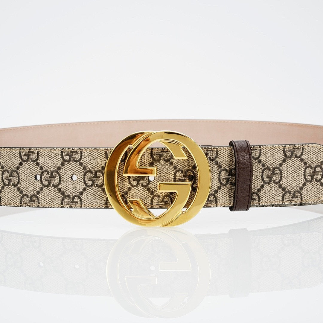 GG Reversible Leather Belt with Gold Buckle