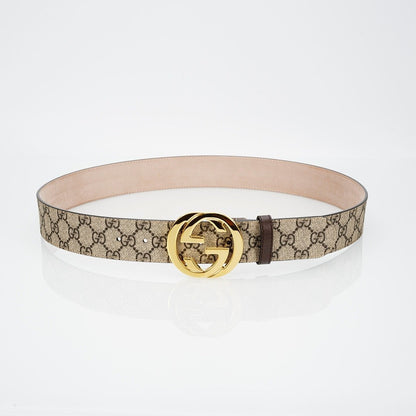 GG Reversible Leather Belt with Gold Buckle
