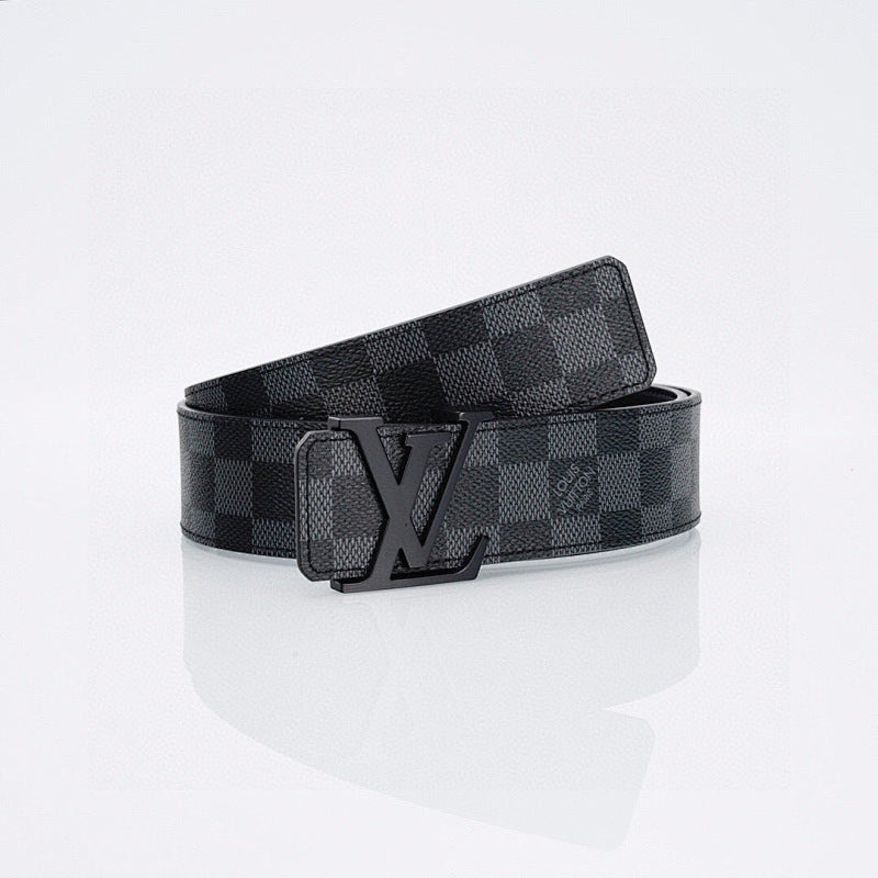Luxury Black Lacquer Buckle Leather Belt