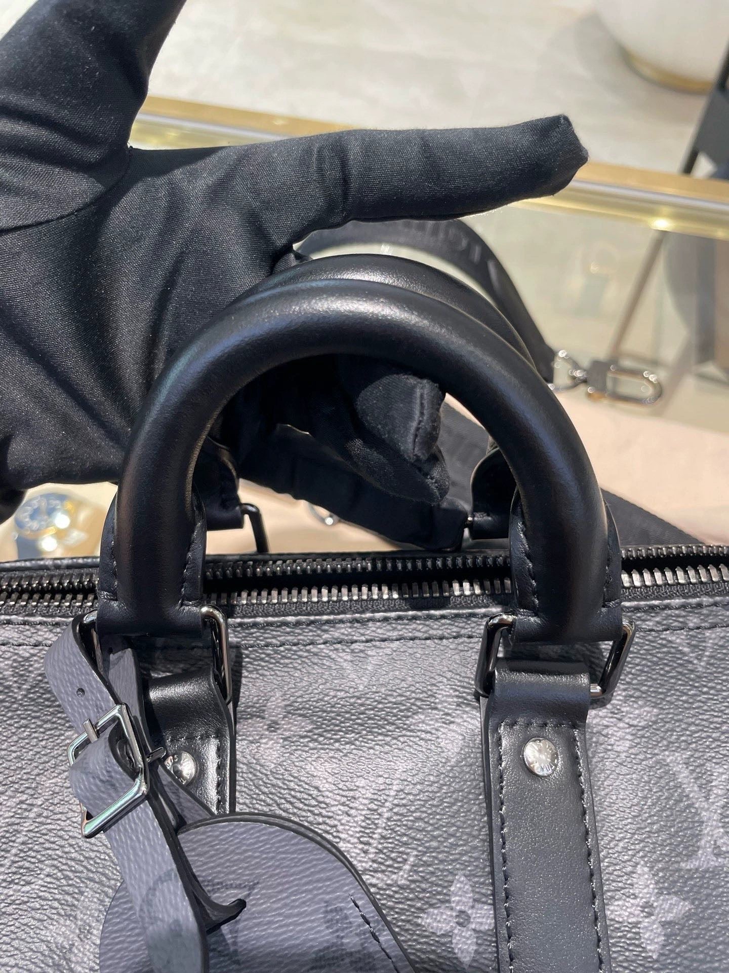 Luxury Leather Monogram Eclipse Canvas Duffle Bag