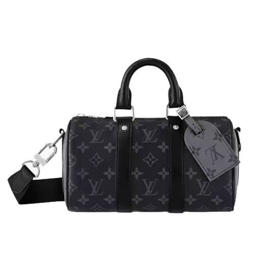 Luxury Leather Monogram Eclipse Canvas Duffle Bag
