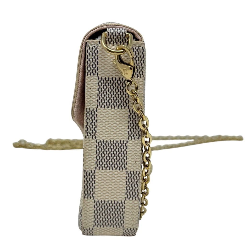 Pochette Félicie In Damier Azur Canvas Luxury Designer By Louis Vuitton, Size: Small