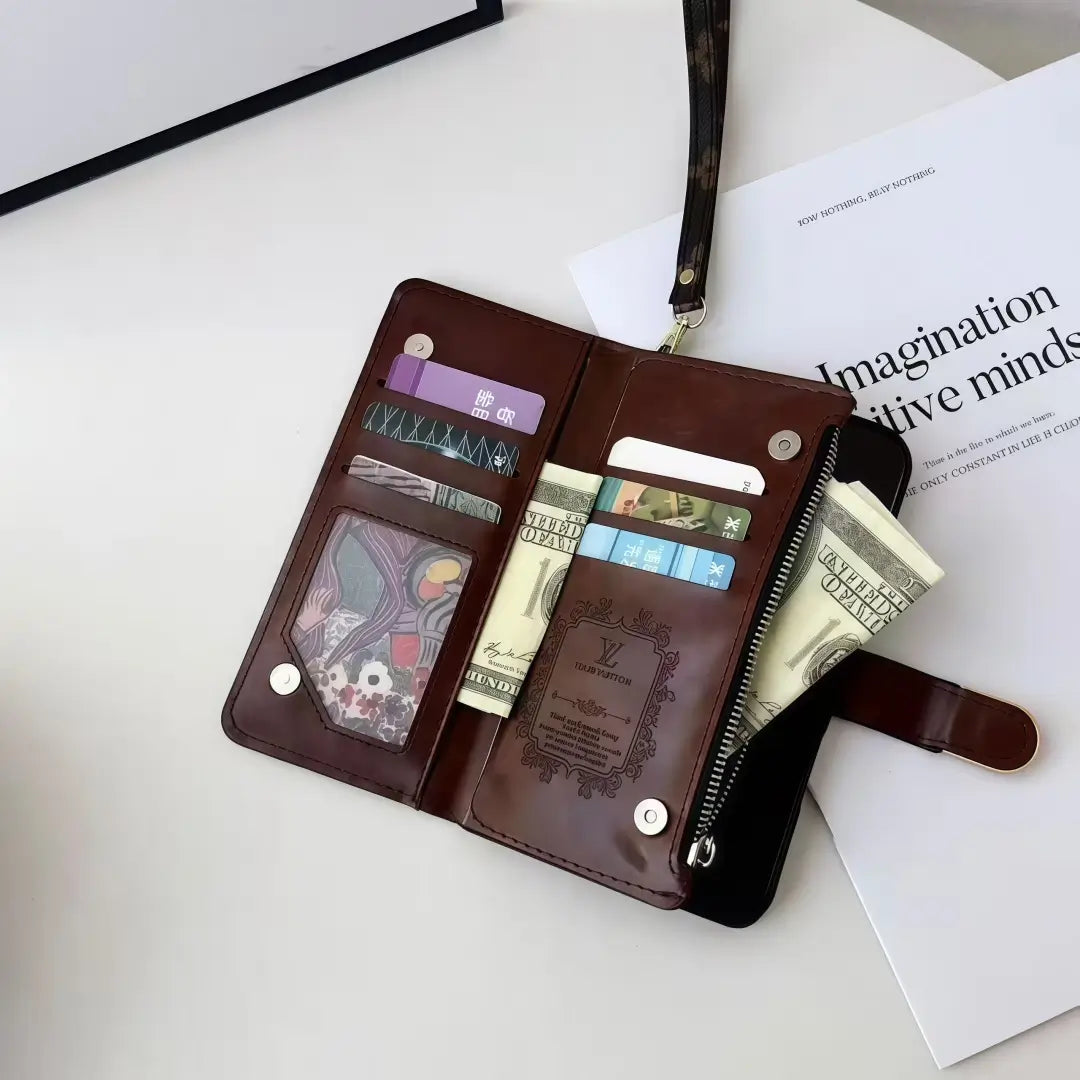 Classic Monogram Leather iPhone Wallet Case