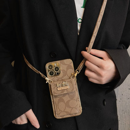 Classic Card Bag Leather Chain iPhone Case