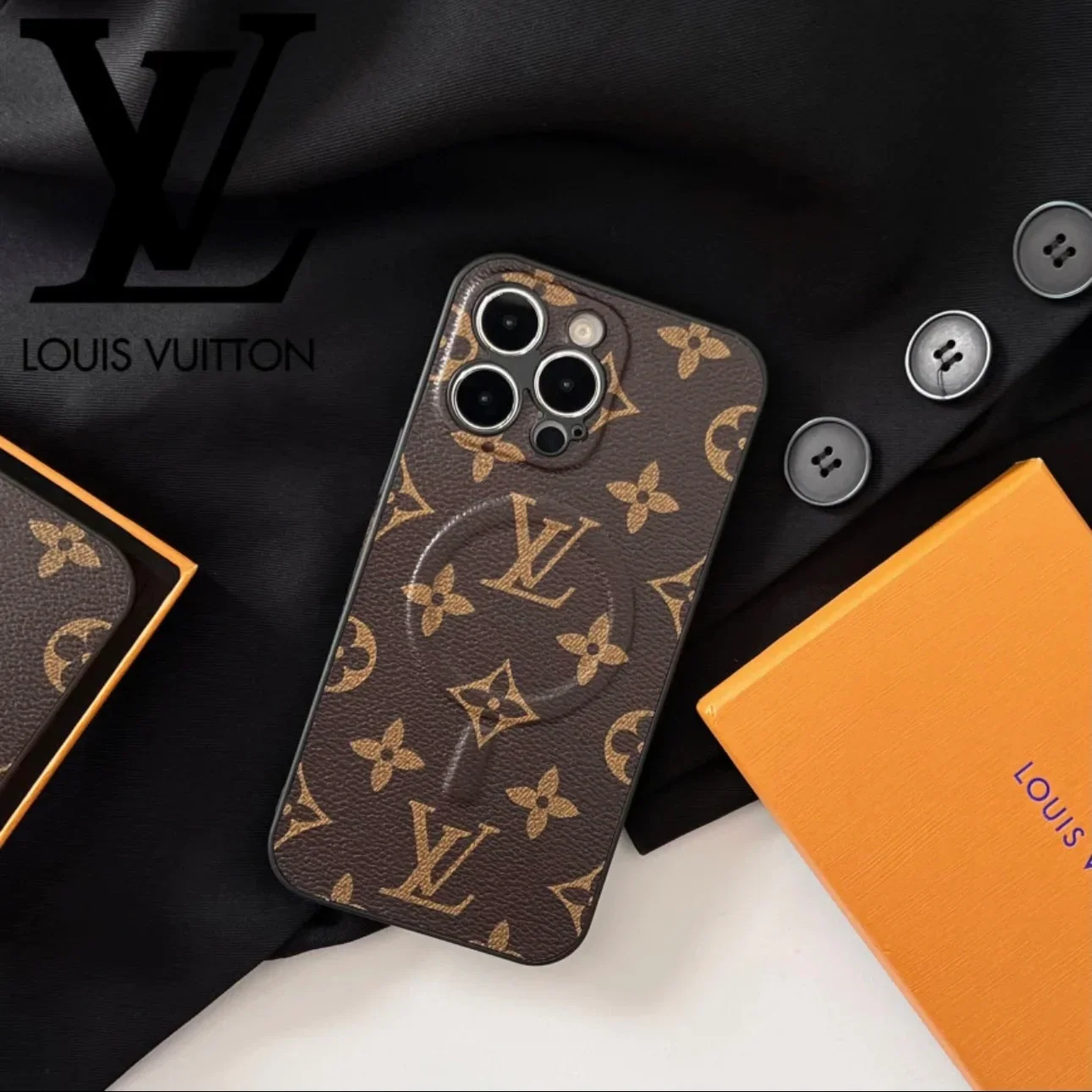 Classic Monogram Leather Phone Case