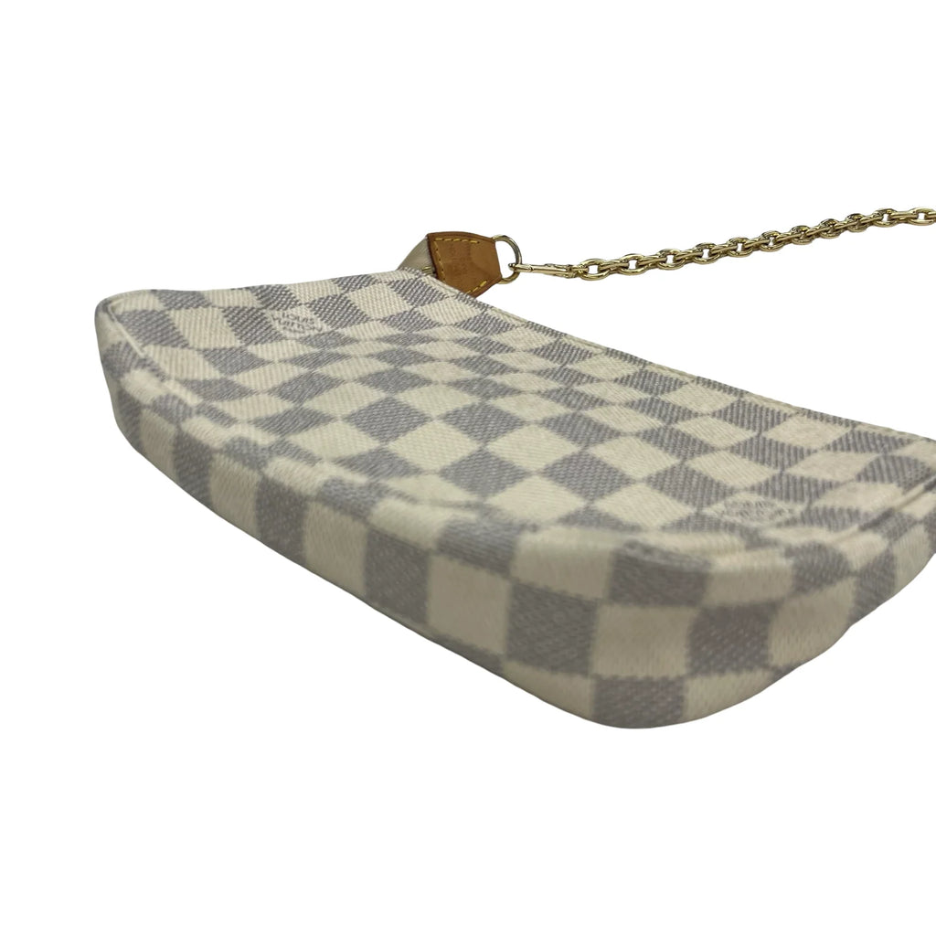 Handbag Luxury Designer By Louis Vuitton In Blue & Cream, Size:Small