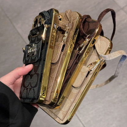 Classic Card Bag Leather Chain iPhone Case