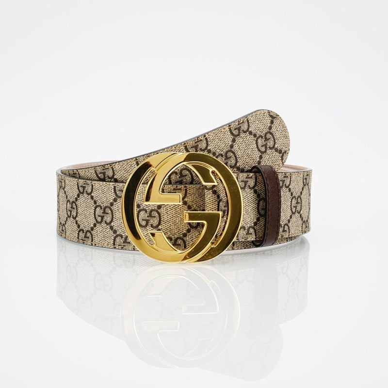 GG Reversible Leather Belt with Gold Buckle