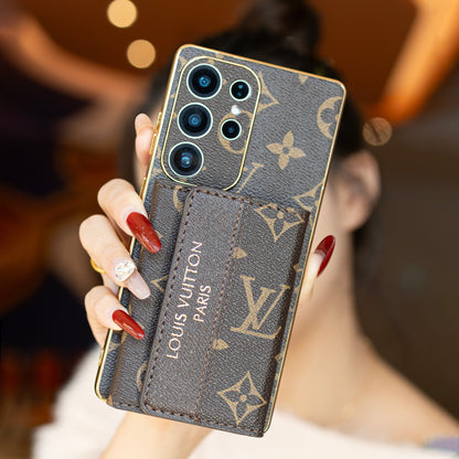 Advanced Leather Samsung Phone Case with Wallet and Strap.
