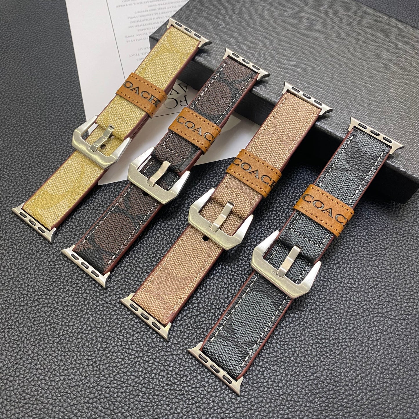 Leather Classic Apple Watch Band Dark brown-YHK244221710