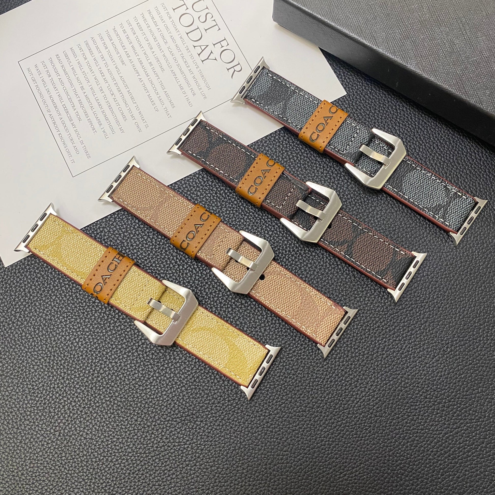 Leather Classic Apple Watch Band Light Brown-YHK244221710