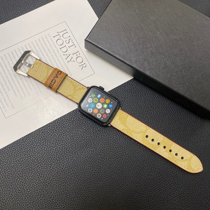 Leather Classic Apple Watch Band Coffee-YHK244221710