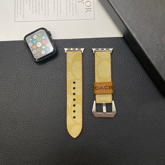 Leather Classic Apple Watch Band Coffee-YHK244221710