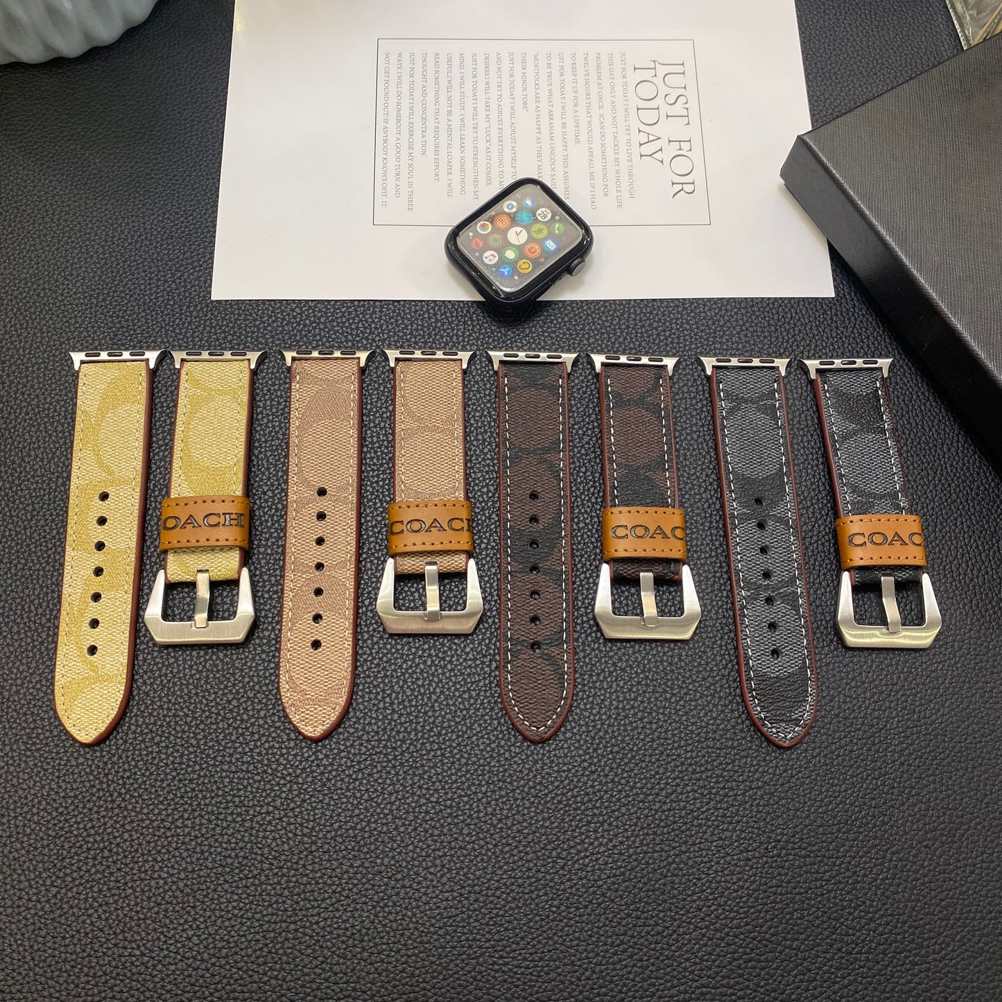 Leather Classic Apple Watch Band Dark brown-YHK244221710
