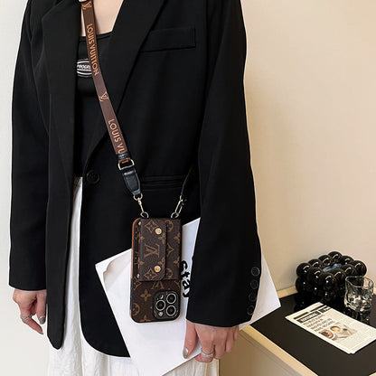 Luxury Card Bag Chain Brown iPhone Case
