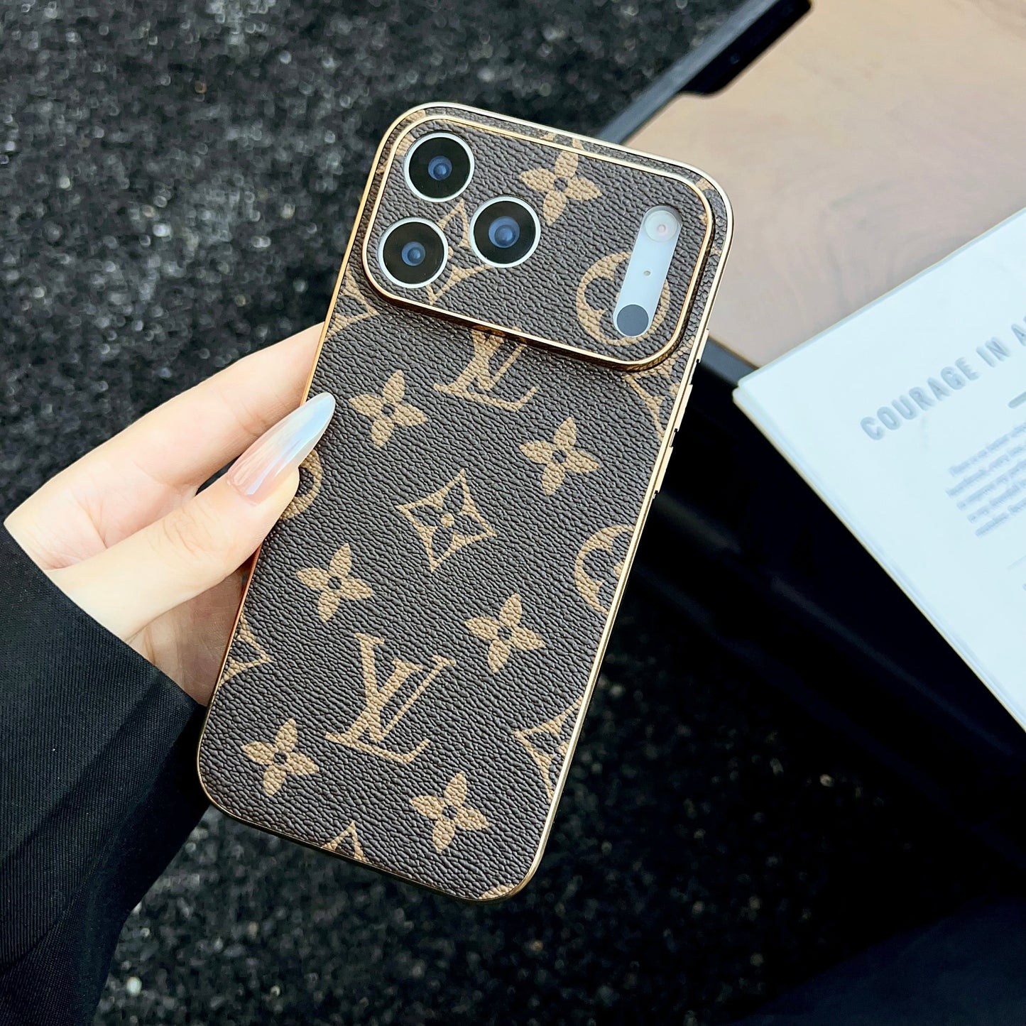 The Gold Edit - Luxury Monogram Leather iPhone Case