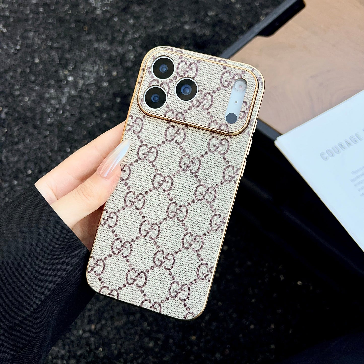The Gold Edit - Luxury Monogram Leather iPhone Case