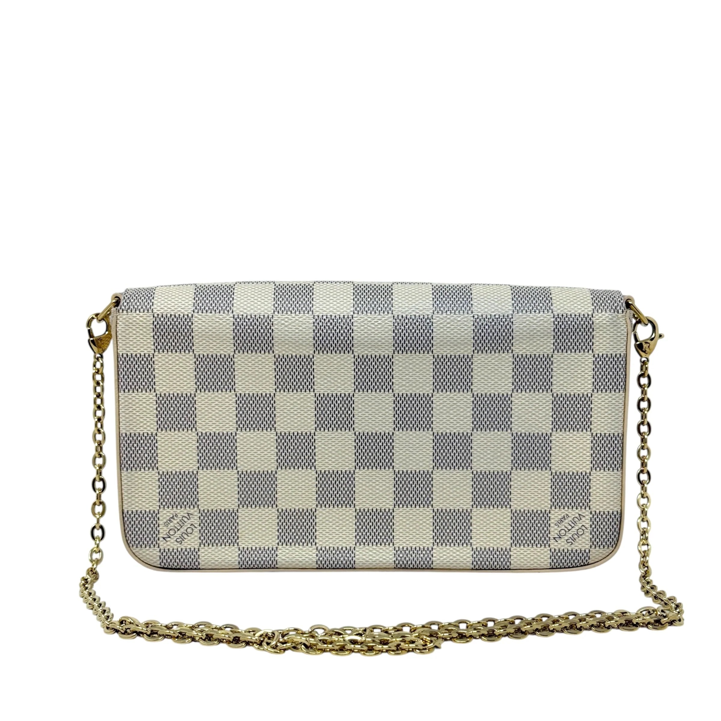 Pochette Félicie In Damier Azur Canvas Luxury Designer By Louis Vuitton, Size: Small
