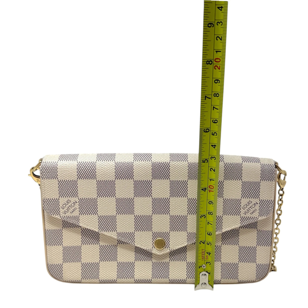 Pochette Félicie In Damier Azur Canvas Luxury Designer By Louis Vuitton, Size: Small