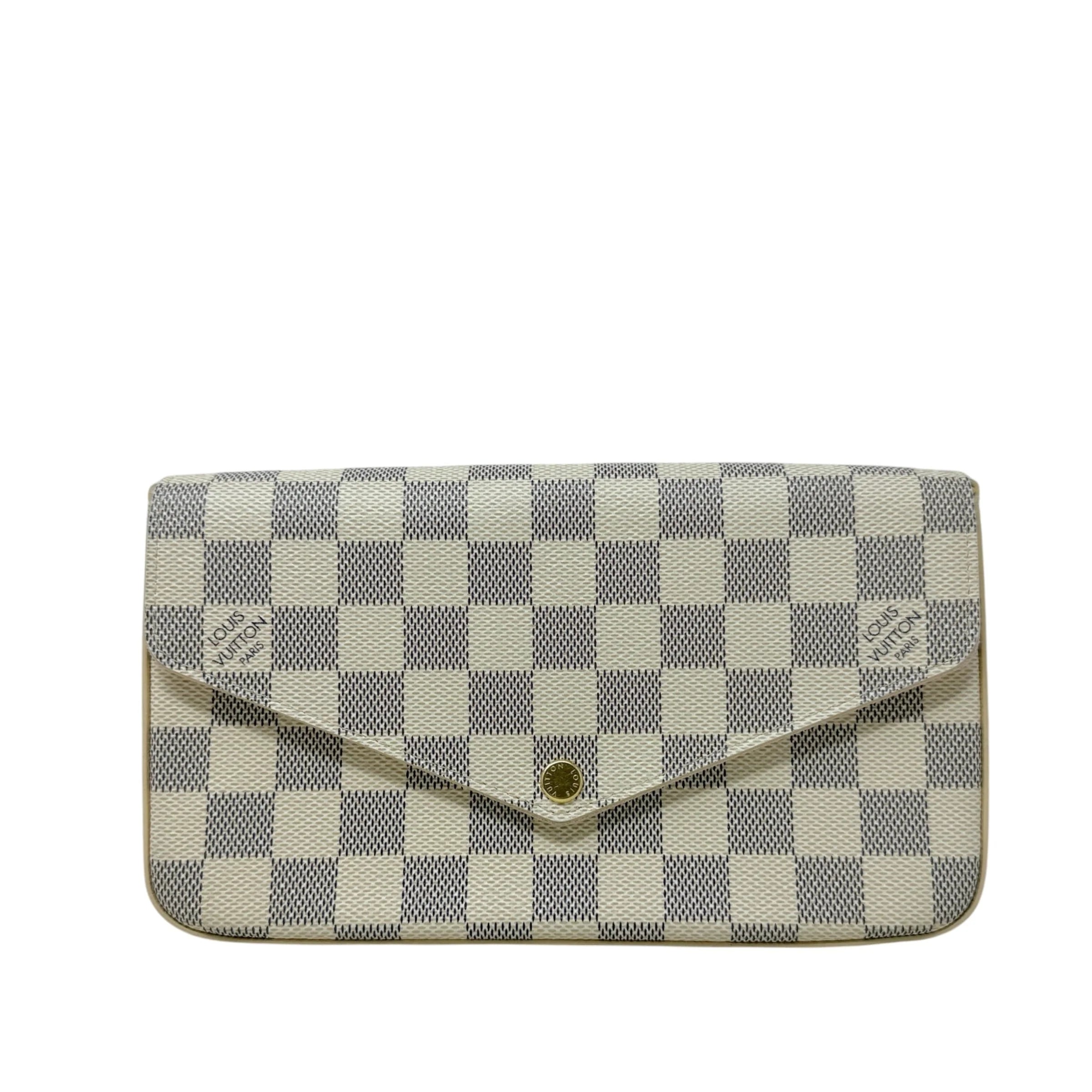 Pochette Félicie In Damier Azur Canvas Luxury Designer By Louis Vuitton, Size: Small