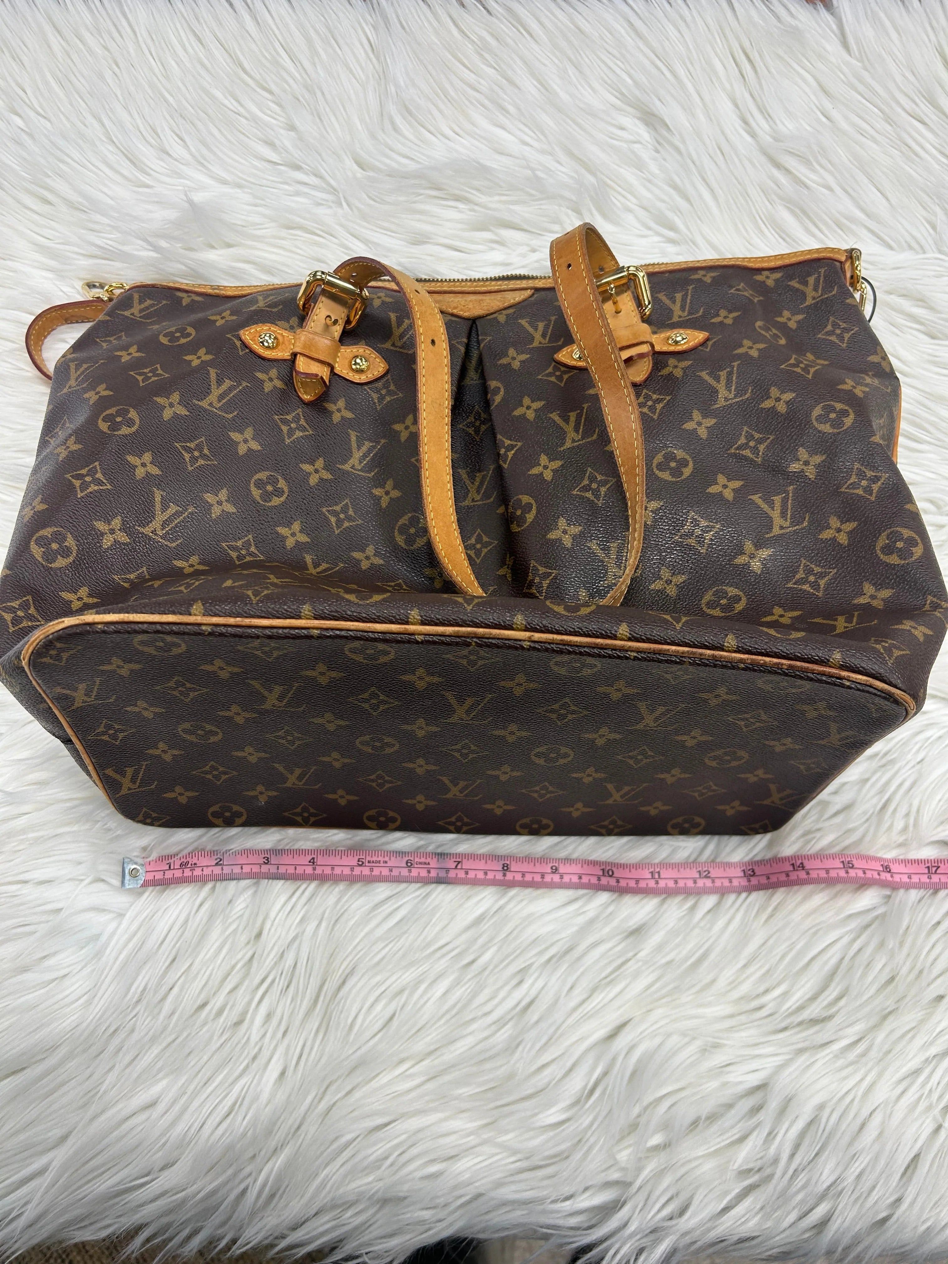 Handbag Luxury Designer By Louis Vuitton In Brown, Size:Large