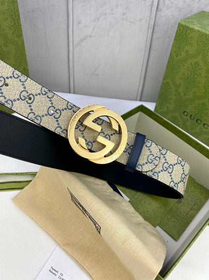 GG Classic Men's Belt Gold Buckle & Silver Buckle