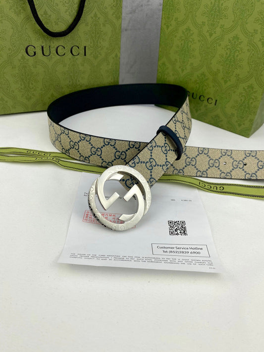GG Classic Men's Belt Gold Buckle & Silver Buckle