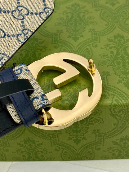 GG Classic Men's Belt Gold Buckle & Silver Buckle