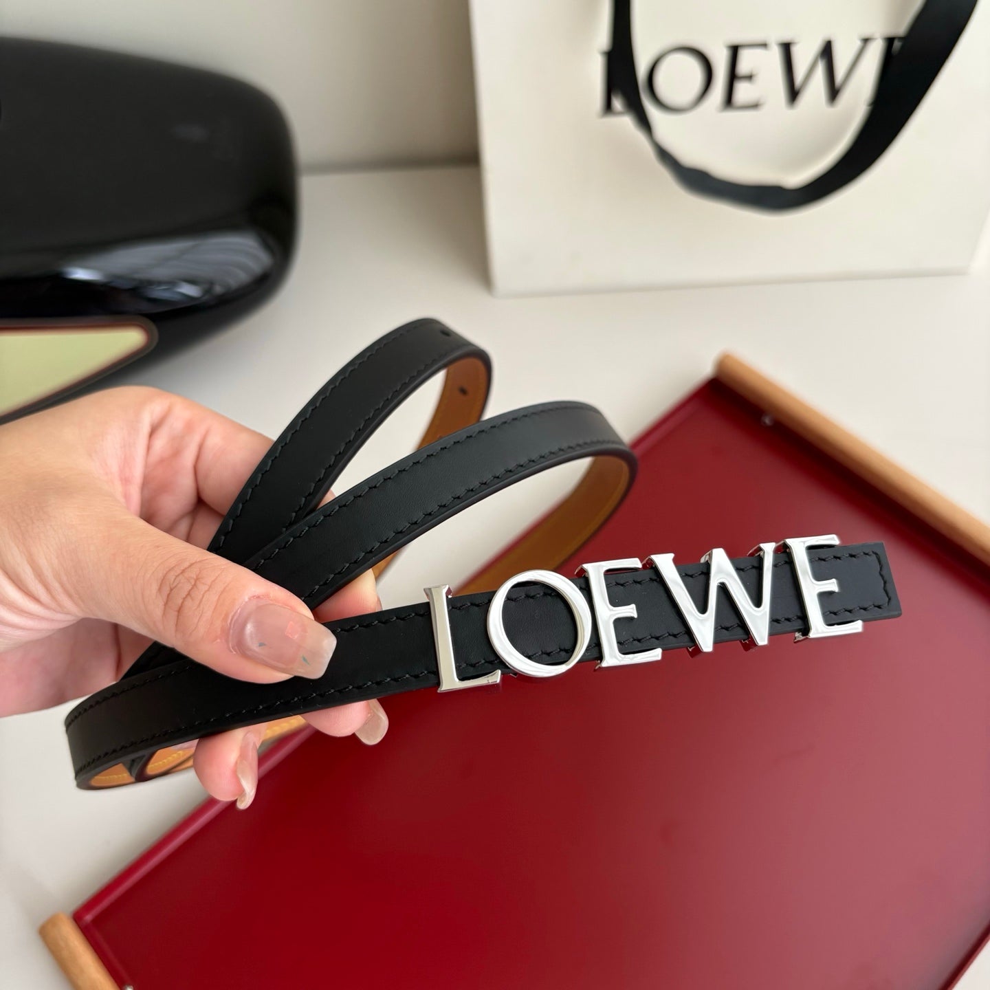 Luxury Women’s Leather Belt Anagram Buckle Classic Dress Waist Belt for Jeans Trousers Coat Casual Formal