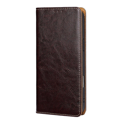 Genuine Full-Grain Cowhide Leather Wallet Phone Case