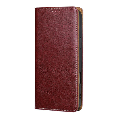 Genuine Full-Grain Cowhide Leather Wallet Phone Case